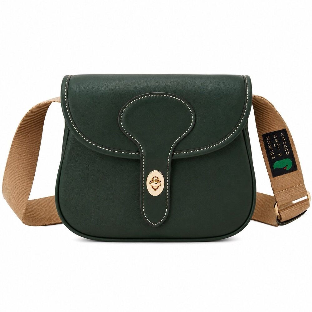 NEW Dooney & Bourke Penrose 2 Saddle 22 Crossbody Bag Sage Italian Leather